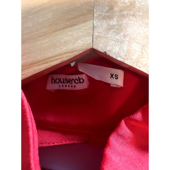 House of CB Alyssa Scarlet Satin Mini Dress Size XS - Picture 8 of 10